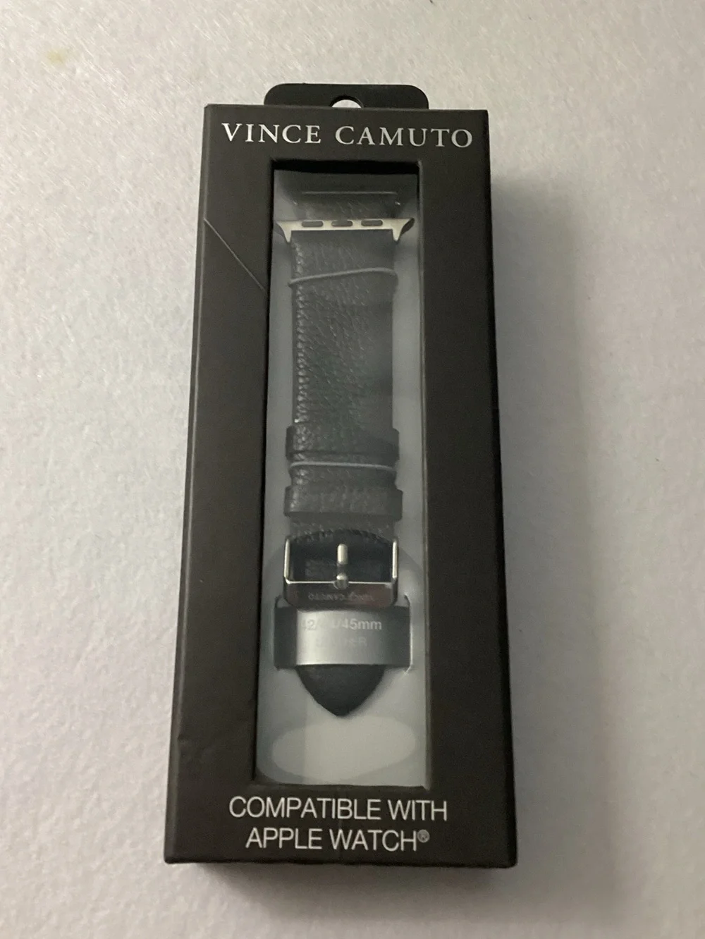 Vince Camuto Men's Apple Watch Band Black Leather #42/44/45